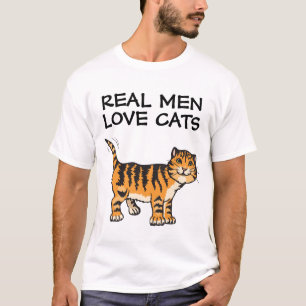 Camiseta Os homens reais amam gatos, t-shirt, gato malhado