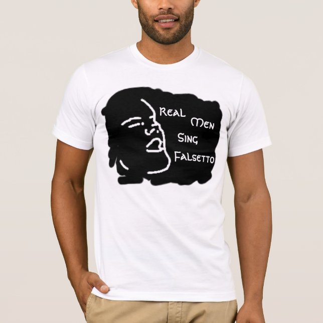 Camiseta Os homens reais cantam o Falsetto (Frente)