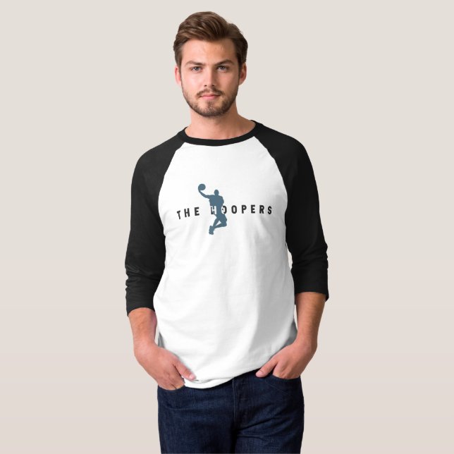 Camiseta Os Hoopers | Raglan Capa 3/4 de uso masculino (Frente Completa)