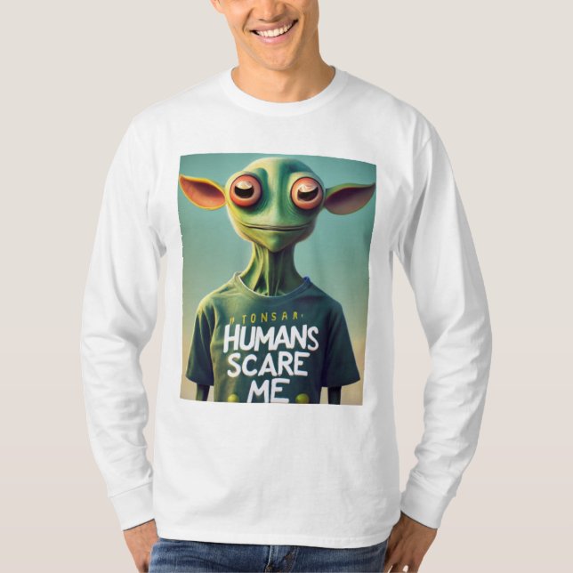 Camiseta os humanos me assustam (Frente)