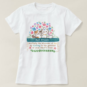 Camiseta Os Jardins das Melhores Amigas - Gatos Paisley e M