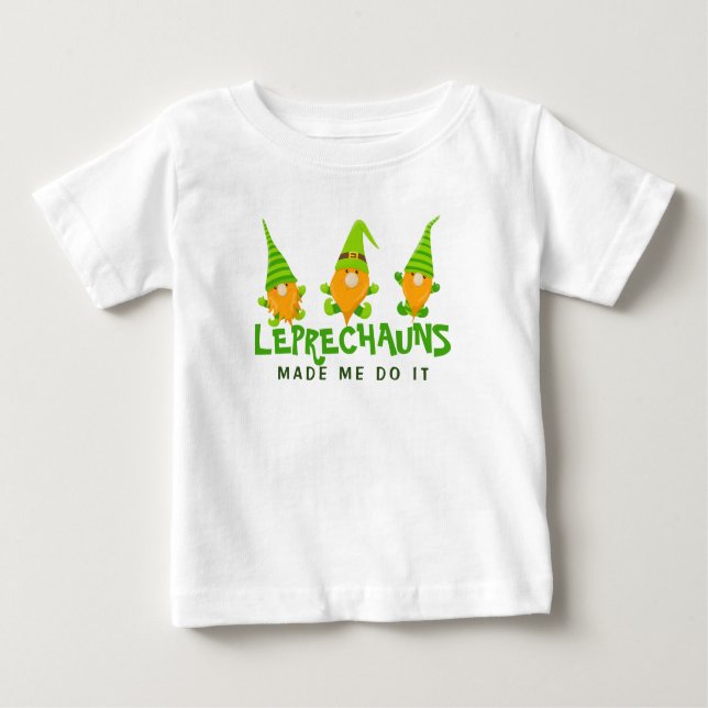 Camiseta Os Leprechauns Me Fizeram Fazer Um Dia de São Patr (Frente)