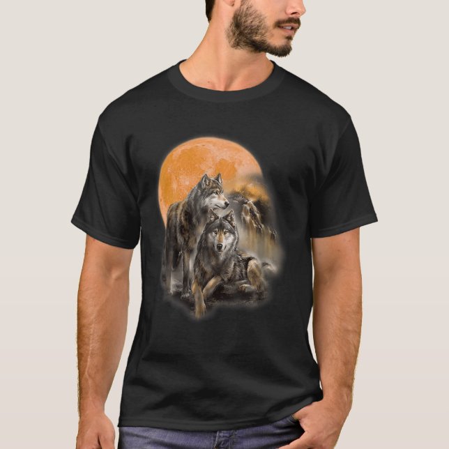 Camiseta Os Lobos dos Homens de Montanha Olham para os Nati (Frente)