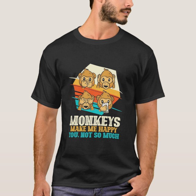 Camiseta Os macacos me tornam feliz (Frente)
