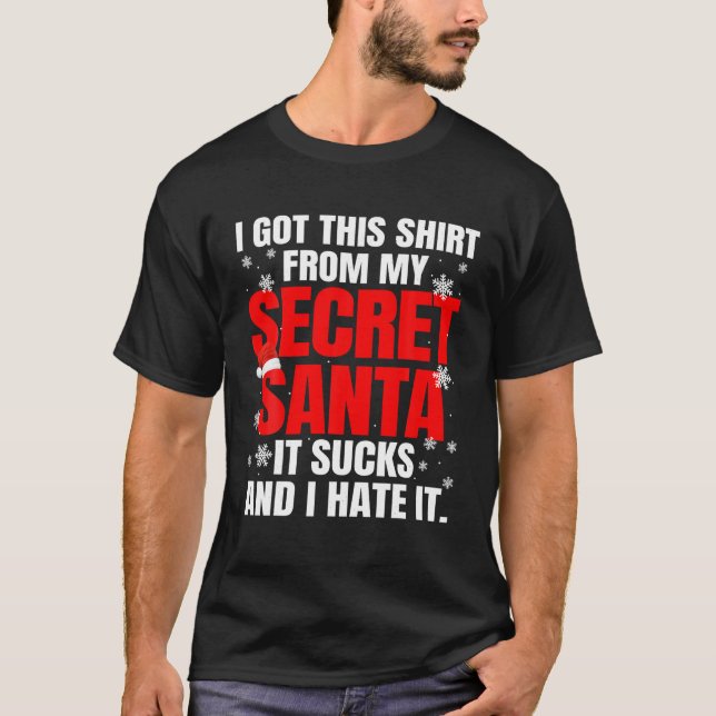 Camiseta Os Mais Engraçados Papais noeis Secretos De Natal  (Frente)
