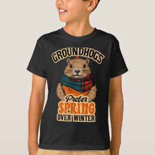 Camiseta Os marmotas preferem a primavera ao dia da marmota