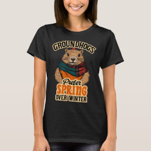 Camiseta Os marmotas preferem a primavera ao dia da marmota