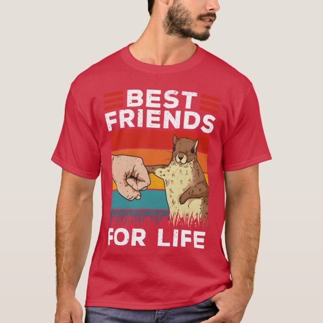 Camiseta Os Melhores Amigos Do Esquilo Retro Para O Esquadr (Frente)