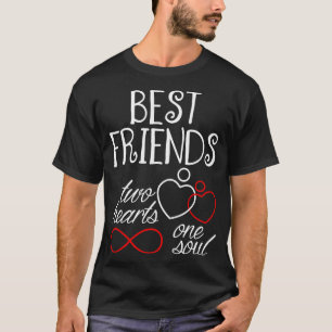 Camiseta Os Melhores Amigos Dois Corações Uma Alma Tshirt
