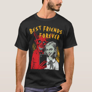 Camiseta Os Melhores Amigos Para A Garota E O Diabo Satânic