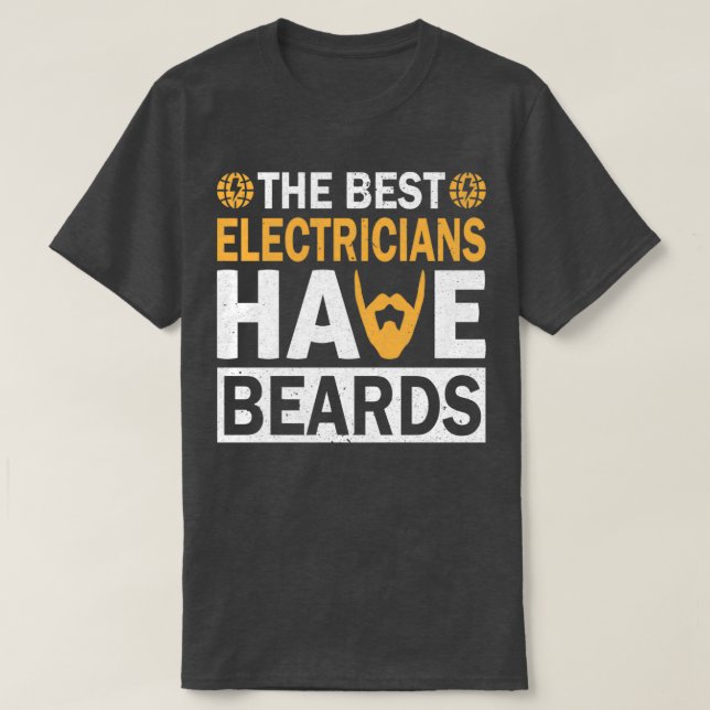 Camiseta Os Melhores Eletrônicos Têm Barba Engraçada 1 (Frente do Design)