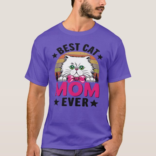 Camiseta Os melhores gatos Mãe Dia da Mãe Catmama Gato Frit (Frente)