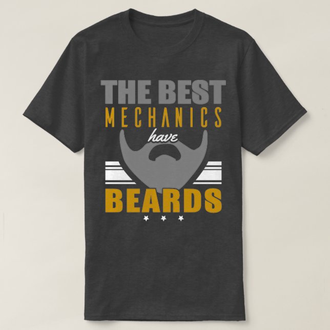 Camiseta os melhores mecânicos têm barbas (Frente do Design)