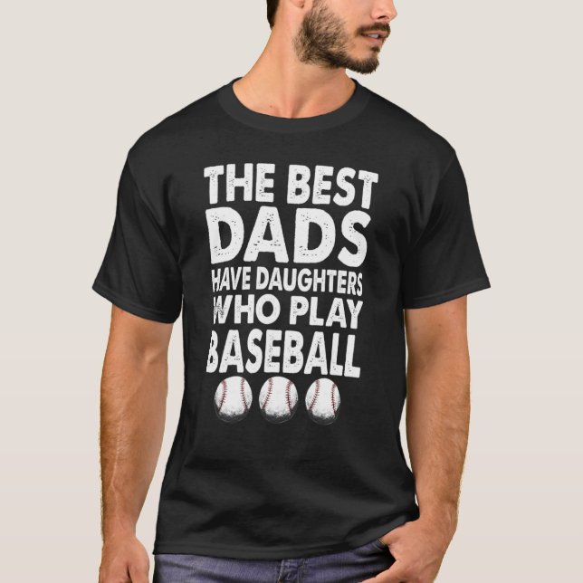 Camiseta Os Melhores Pais Têm Filhas Que Jogam Baseball 1 (Frente)