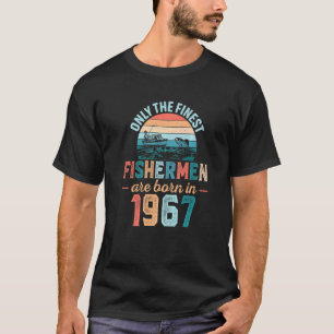 Camiseta Os Melhores Pescadores Homens Nasceram Em 1967 Pai