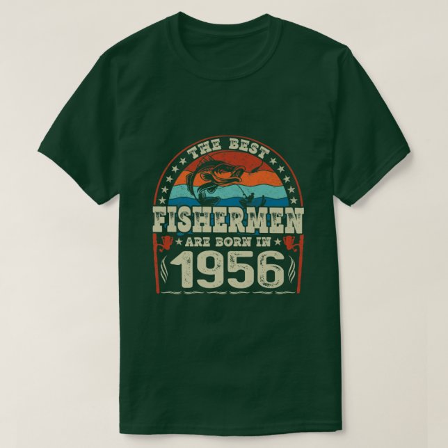 Camiseta Os Melhores Pescadores São Nasceres Em 1956 (Frente do Design)