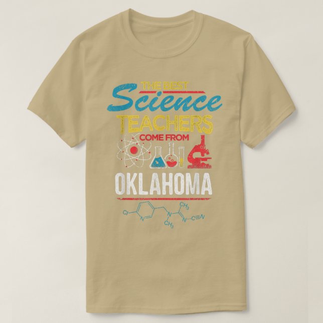 Camiseta Os Melhores Professores De Ciência Vêm De Oklahoma (Frente do Design)