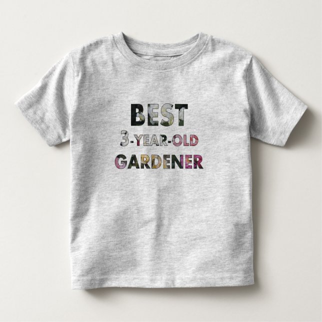 Camiseta Os melhores Rosas de jardineiro de 3 anos, Toddler (Frente)