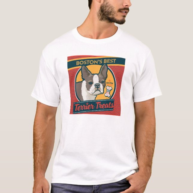 Camiseta Os Melhores Tratamentos Terrier de Boston (Frente)