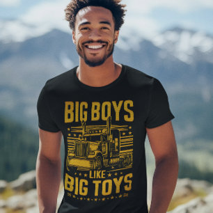 Camiseta Os meninos adoram seus poderosos caminhões