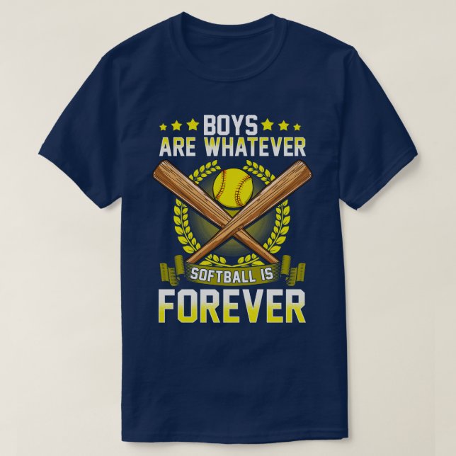 Camiseta Os Meninos São Qualquer Coisa Que Softball É Para  (Frente do Design)