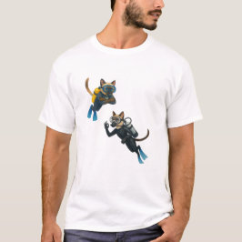Camiseta Os mergulhadores de gato mergulham juntos