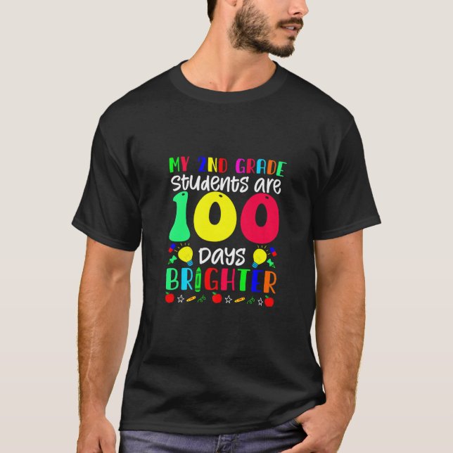 Camiseta Os meus alunos do segundo são 100 dias mais brilha (Frente)