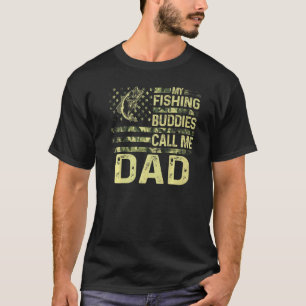 Camiseta Os Meus Amigos de Pesca Me Chamam de Pai Patriótic