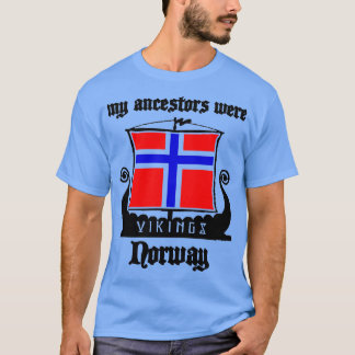 Camiseta Os meus antepassados vikings normay flag drakkar b