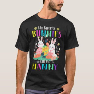 Camiseta Os Meus Coelhinhos Favoritos Chamam-Me Nanny Cute