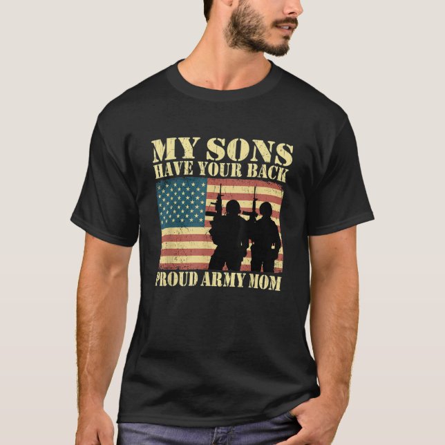Camiseta Os Meus Dois Filhos Têm O Seu Exército Orgulhoso M (Frente)