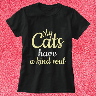 Camiseta Os Meus Gatos Têm Uma Alma Gentil Personalizada Ne