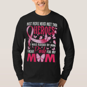 Camiseta Os Meus Heróis Visto Rosa Para A Minha Mãe Cancer 