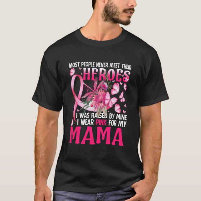 Camiseta Os Meus Heróis Visto Rosa Para A Minha Mãe Dragonf (Frente)