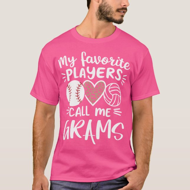Camiseta Os Meus Jogadores Favoritos Chamam-Me Grams Baseba (Frente)