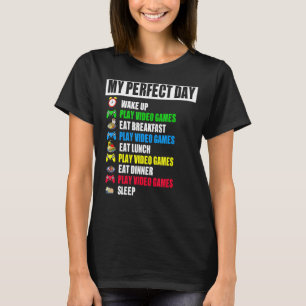Camiseta Os meus jogos de Videos games do dia perfeito