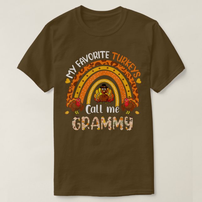 Camiseta Os Meus Perus Favoritos Chamam-Me De Ação De Graça (Frente do Design)