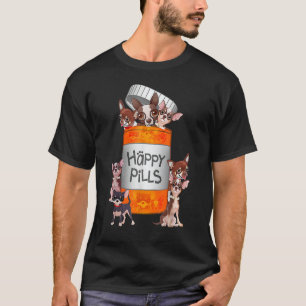 Camiseta Os Meus Pílulas Felizes São Cachorros Chihuahuas E