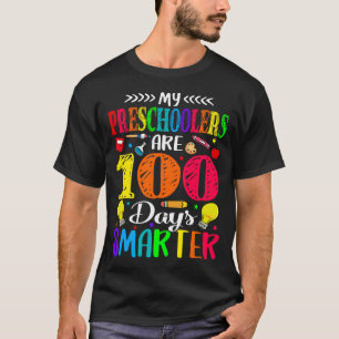 Camiseta Os Meus Pré-Escolares São 100 Dias Mais Inteligent
