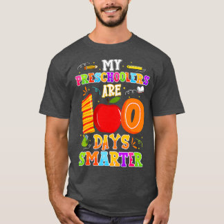 Camiseta Os Meus Pré-Escolares São 100 Dias Mais Inteligent