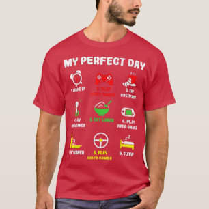 Camiseta Os Meus Videos games De Jogos Do Dia Perfeito Para