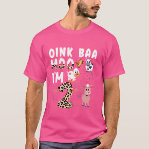 Camiseta Os Miúdos Grunhem Bê Moo Eu Tenho 2 Animais de Faz