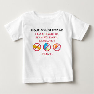 Camiseta Os miúdos personalizaram a alergia do amendoim, d
