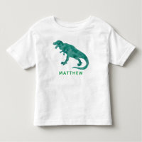 Os miúdos personalizaram o dinossauro verde da