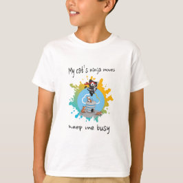 Camiseta Os movimentos ninja do meu gato me mantêm ocupado 