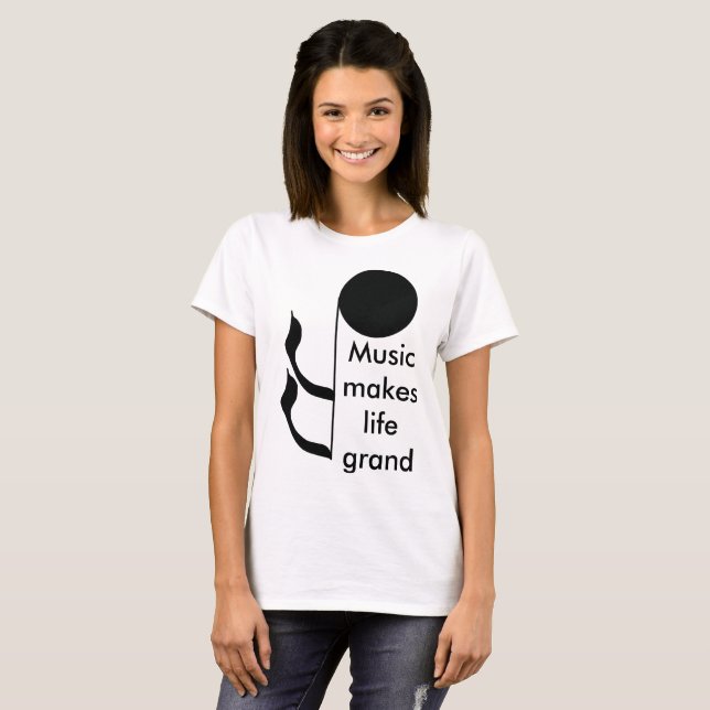 Camiseta Os músicos da música fazem a vida o divertimento (Frente Completa)