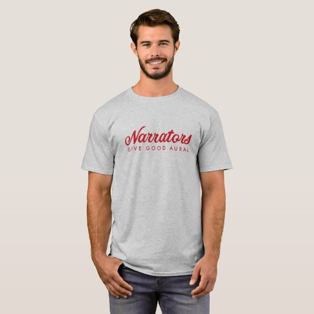Camiseta Os narradores dão bons homens vermelhos (Frente Completa)