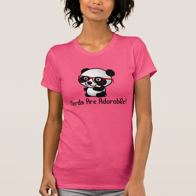 Camiseta Os nerd são panda bonito adorável com vidros do (Frente)