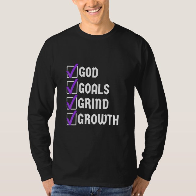 Camiseta Os Objetivos de Deus estimulam o crescimento (Frente)