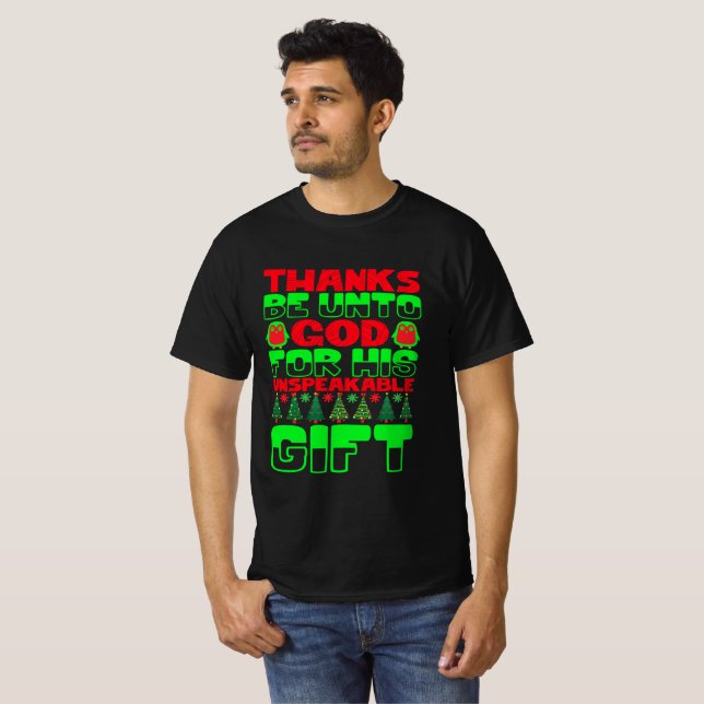 Camiseta Os obrigados estão em Deus por seu presente indesc (Frente Completa)